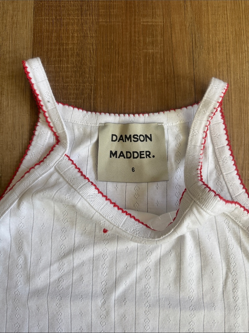 Damson Madder Cami Top White Pointelle 6 - Picture 2 of 4